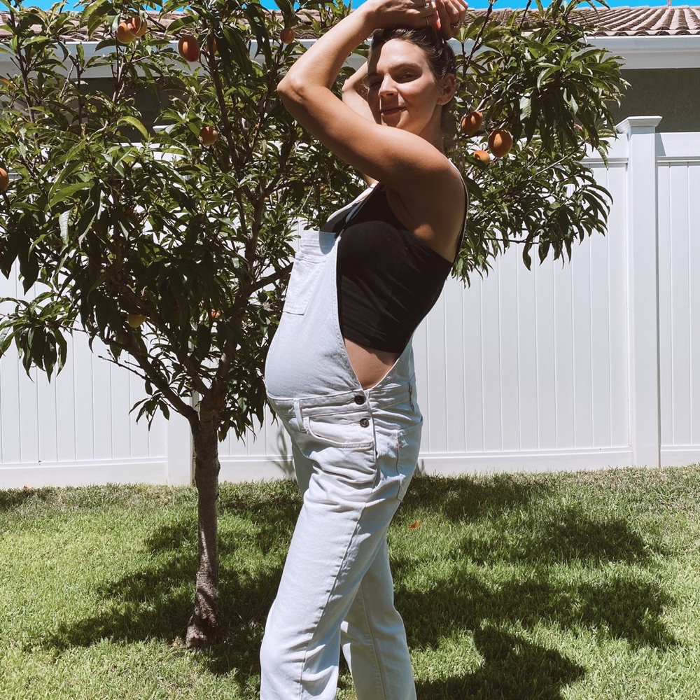 HATCH maternity white overalls size 0